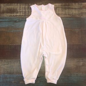 Pink Velour one piece 12-18mos